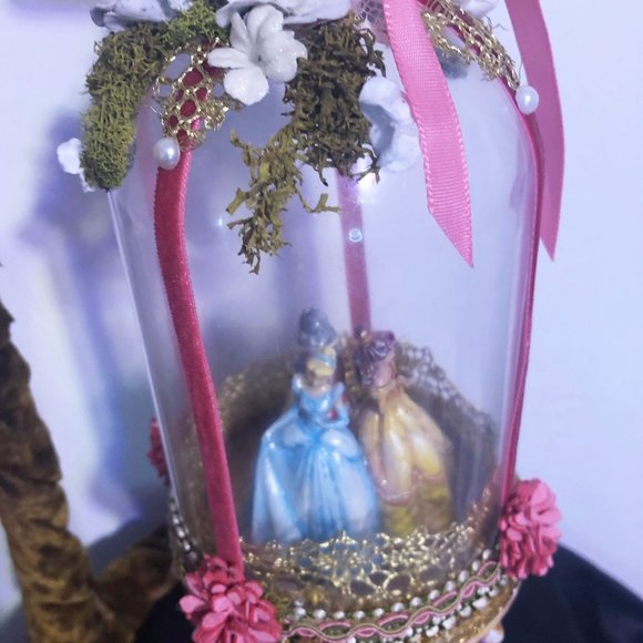 Christmas Artist Altered Disney's Princess Wind-up Music Box Ornament. OOAK! - Picture 11 of 13